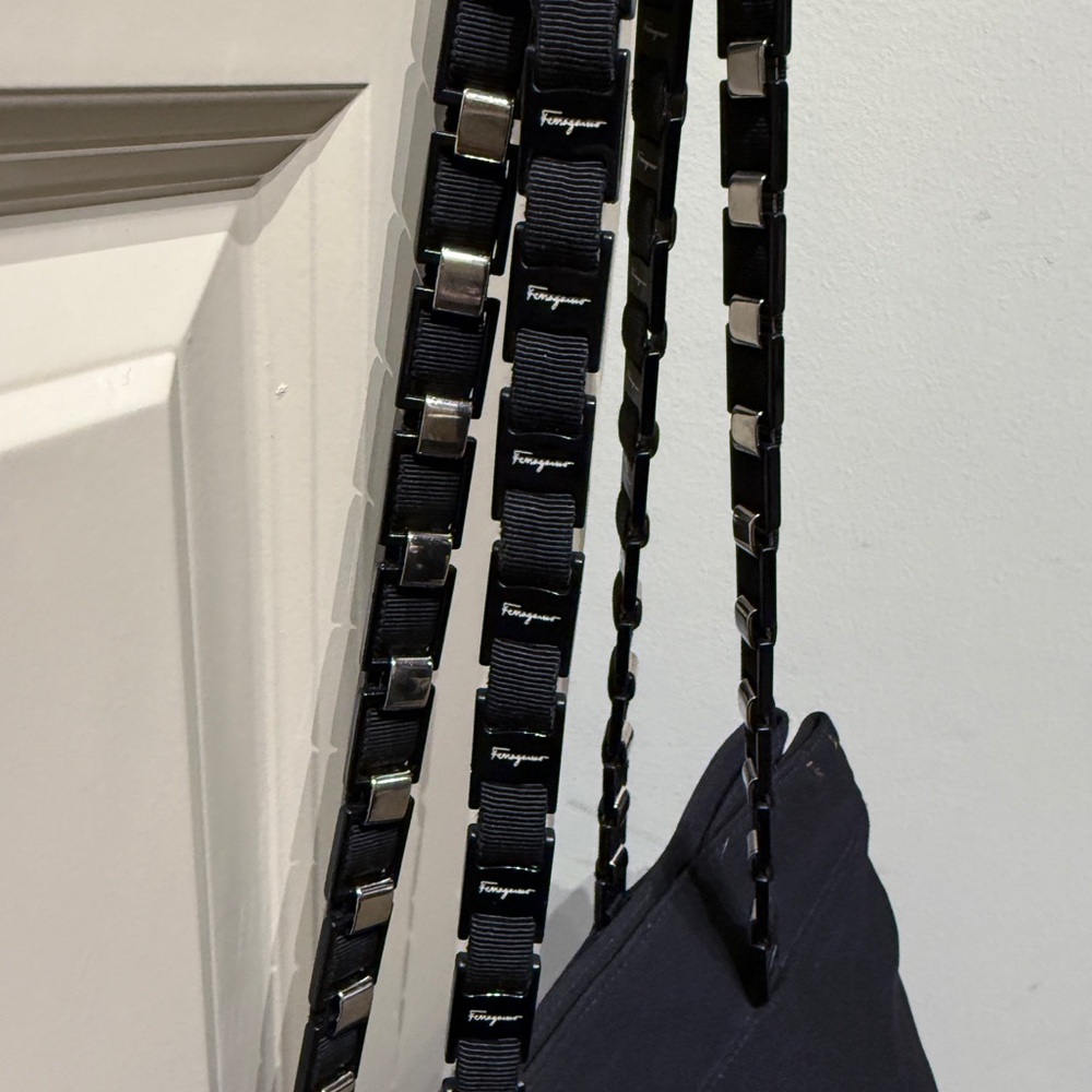 Salvatore Ferragamo Black Nylon Shoulder Bag